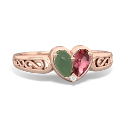 Jade Filligree 'One Heart' 14K Rose Gold ring R5070