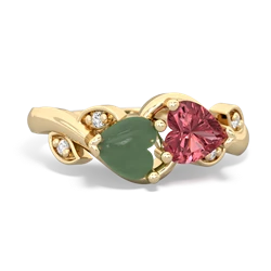 Jade Floral Elegance 14K Yellow Gold ring R5790