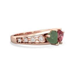 Jade Heart To Heart 14K Rose Gold ring R3342