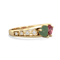 Jade Heart To Heart 14K Yellow Gold ring R3342