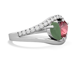 Jade Nestled Heart Keepsake 14K White Gold ring R5650