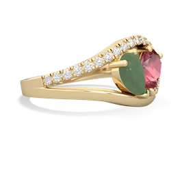 Jade Nestled Heart Keepsake 14K Yellow Gold ring R5650