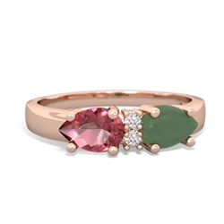 Jade Pear Bowtie 14K Rose Gold ring R0865