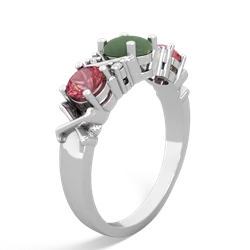 Jade Hugs And Kisses 14K White Gold ring R5016