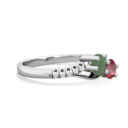 Jade Infinity Pave Two Stone 14K White Gold ring R5285