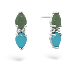 Jade Bowtie Drop 14K White Gold earrings E0865