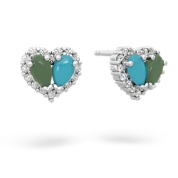 Jade Halo 14K White Gold earrings E7008