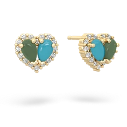 Jade Halo 14K Yellow Gold earrings E7008