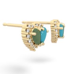 Jade Halo 14K Yellow Gold earrings E7008