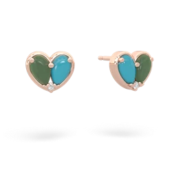 Jade 'Our Heart' 14K Rose Gold earrings E5072