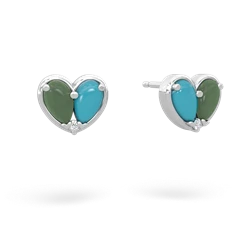 Jade 'Our Heart' 14K White Gold earrings E5072