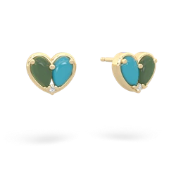 Jade 'Our Heart' 14K Yellow Gold earrings E5072