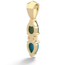 Jade Bowtie Drop 14K Yellow Gold pendant P0865