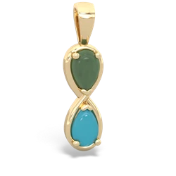 Jade Infinity 14K Yellow Gold pendant P5050