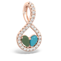 Jade Pave Twist 'One Heart' 14K Rose Gold pendant P5360