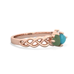 Jade Heart To Heart Braid 14K Rose Gold ring R5870