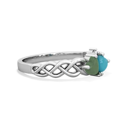 Jade Heart To Heart Braid 14K White Gold ring R5870