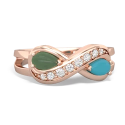 Jade Diamond Infinity 14K Rose Gold ring R5390