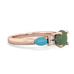 Jade 6Mm Round Eternal Embrace Engagement 14K Rose Gold ring R2005