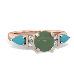 Jade 6Mm Round Eternal Embrace Engagement 14K Rose Gold ring R2005