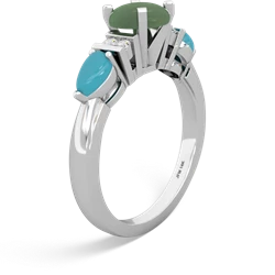 Jade 6Mm Round Eternal Embrace Engagement 14K White Gold ring R2005