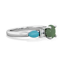 Jade 6Mm Round Eternal Embrace Engagement 14K White Gold ring R2005