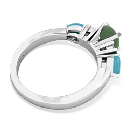 Jade 6Mm Round Eternal Embrace Engagement 14K White Gold ring R2005