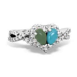 Jade Diamond Twist 'One Heart' 14K White Gold ring R2640HRT