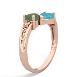 Jade Snuggling Hearts 14K Rose Gold ring R2178