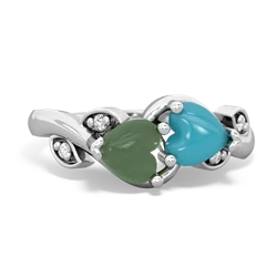 Jade Floral Elegance 14K White Gold ring R5790