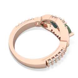 Jade Sparkling Celtic Knot 14K Rose Gold ring R2645