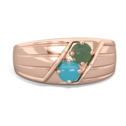 Jade Men's Streamline 14K Rose Gold ring R0460