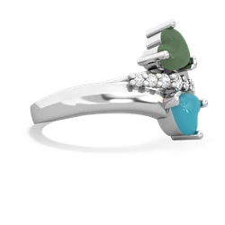 Jade Heart To Heart 14K White Gold ring R2064