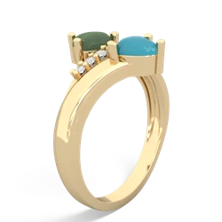 Jade Heart To Heart 14K Yellow Gold ring R2064