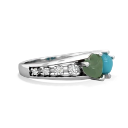Jade Heart To Heart 14K White Gold ring R3342