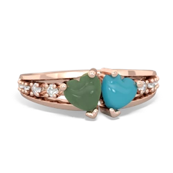 Jade Heart To Heart 14K Rose Gold ring R3342