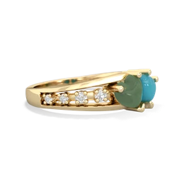 Jade Heart To Heart 14K Yellow Gold ring R3342