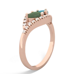 Jade Mother And Child 14K Rose Gold ring R3010