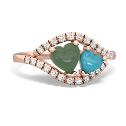 Jade Mother And Child 14K Rose Gold ring R3010