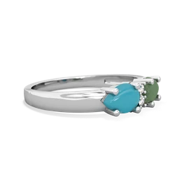 Jade Pear Bowtie 14K White Gold ring R0865