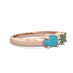 Jade Pear Bowtie 14K Rose Gold ring R0865