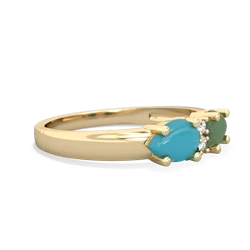 Jade Pear Bowtie 14K Yellow Gold ring R0865