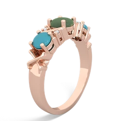 Jade Hugs And Kisses 14K Rose Gold ring R5016