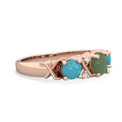 Jade Hugs And Kisses 14K Rose Gold ring R5016