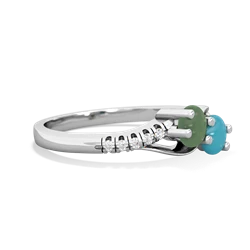 Jade Infinity Pave Two Stone 14K White Gold ring R5285