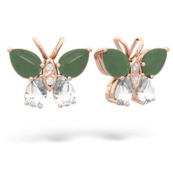 Jade Butterfly 14K Rose Gold earrings E2215