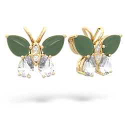 Jade Butterfly 14K Yellow Gold earrings E2215