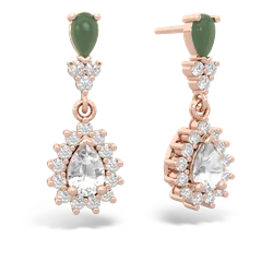 Jade Halo Pear Dangle 14K Rose Gold earrings E1882