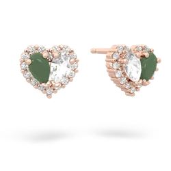 Jade Halo 14K Rose Gold earrings E7008