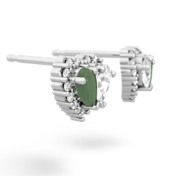 Jade Halo 14K White Gold earrings E7008